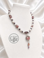 Plum Murano Glass Heart Necklace