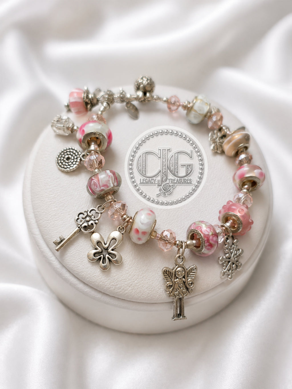 Pink Blossom Charm Bracelet