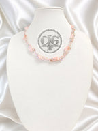 Rose Quartz & Pearl Braided Necklace