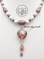 Plum Murano Glass Heart Necklace