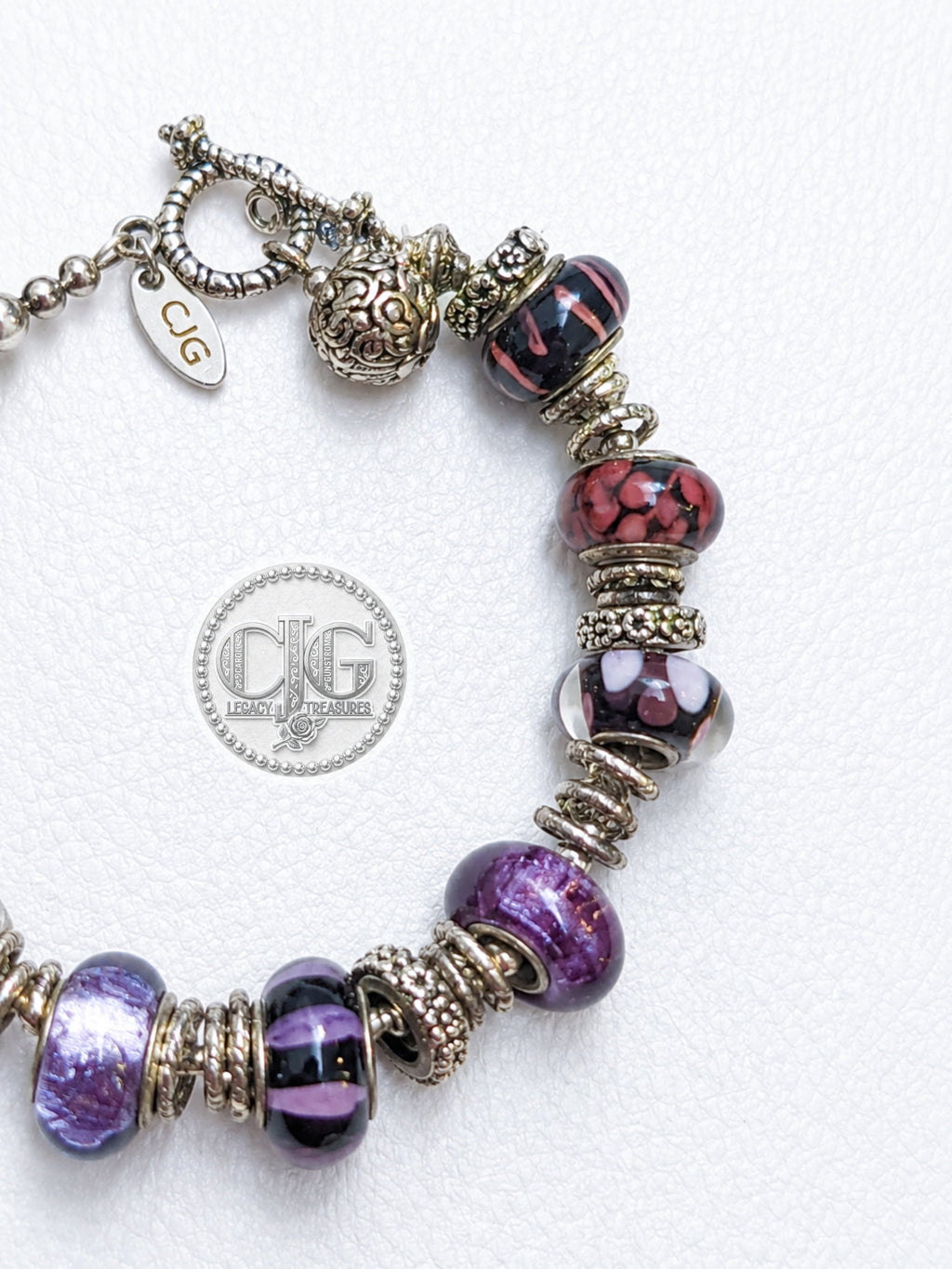 Midnight Plum Pandora Glass Bead Bracelet