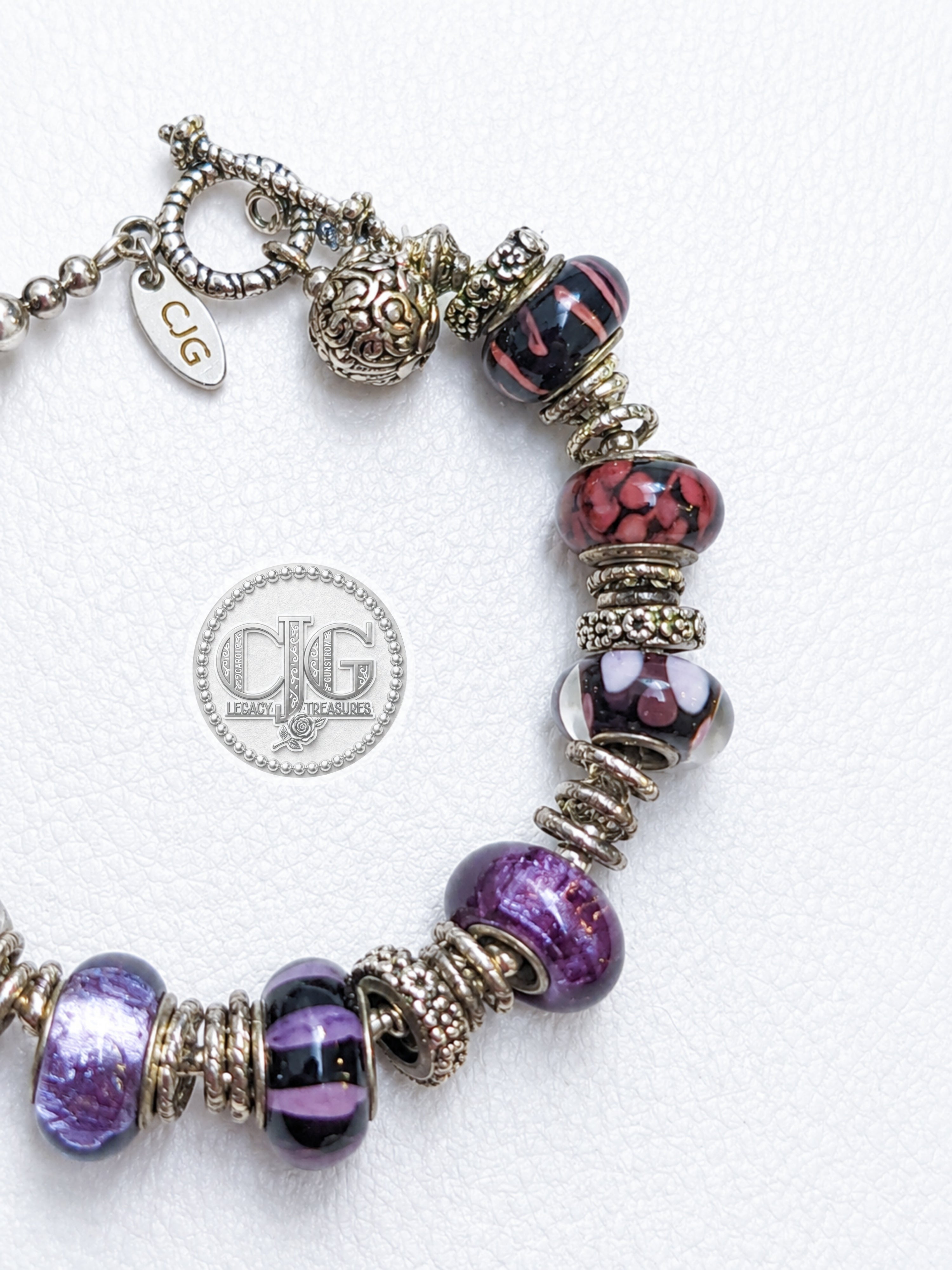 Midnight Plum Pandora Glass Bead Bracelet