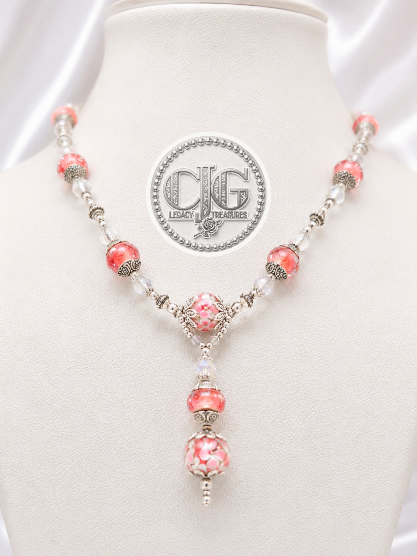 Cherry Blossom Pandora Bead Lariat Necklace