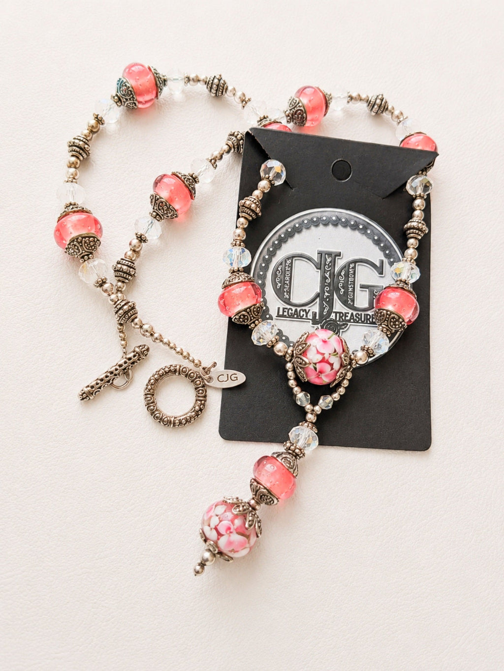 Cherry Blossom Pandora Bead Lariat Necklace