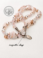 Rose Quartz & Pearl Braided Necklace