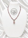 Burgundy Pearl & Filigree Pendant Necklace