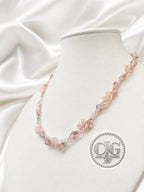 Rose Quartz & Pearl Braided Necklace