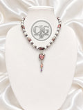 Plum Murano Glass Heart Necklace