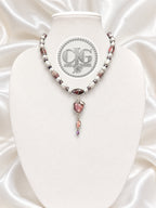 Plum Murano Glass Heart Necklace