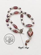 Plum Murano Glass Heart Necklace