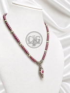 Burgundy Pearl & Filigree Pendant Necklace
