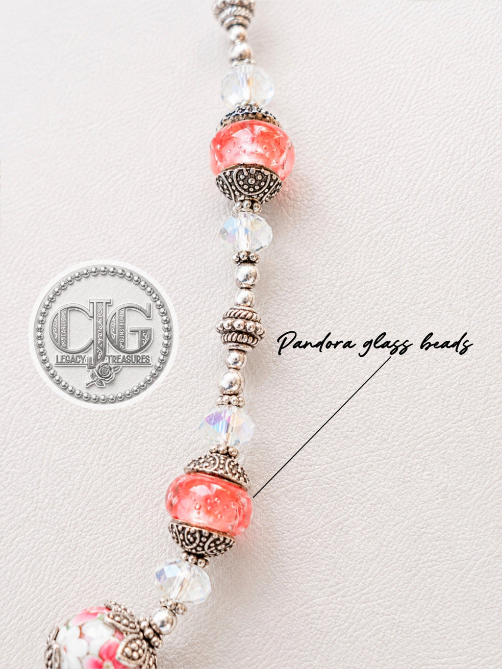 Cherry Blossom Pandora Bead Lariat Necklace