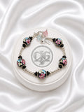 Midnight Garden Floral Lampwork Bracelet