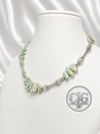 Sage Green Biwa Pearl Necklace