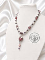 Plum Murano Glass Heart Necklace
