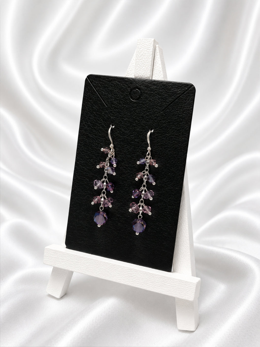 Purple Crystal Cascade Earrings