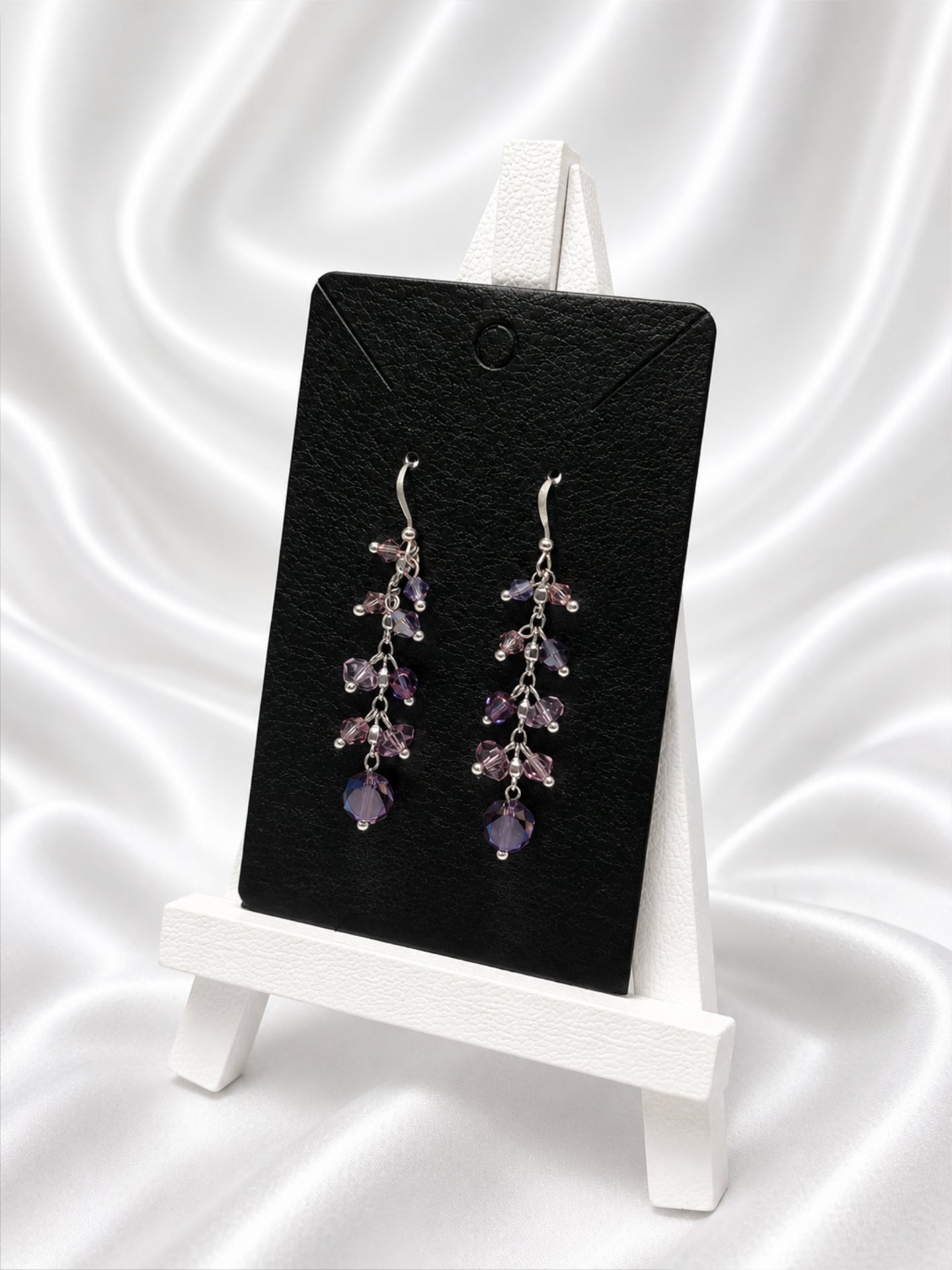 Purple Crystal Cascade Earrings