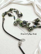 Emerald Floating Lampwork Glass Necklace