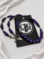 Amethyst & Iridescent Beaded Necklace