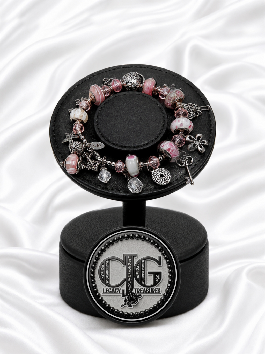 Pink Blossom Trollbead Charm Bracelet