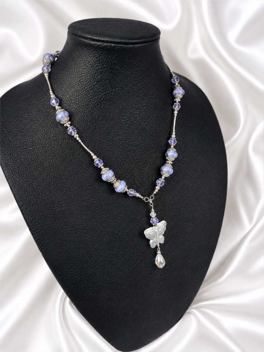 Lavender Pandora Butterfly Necklace