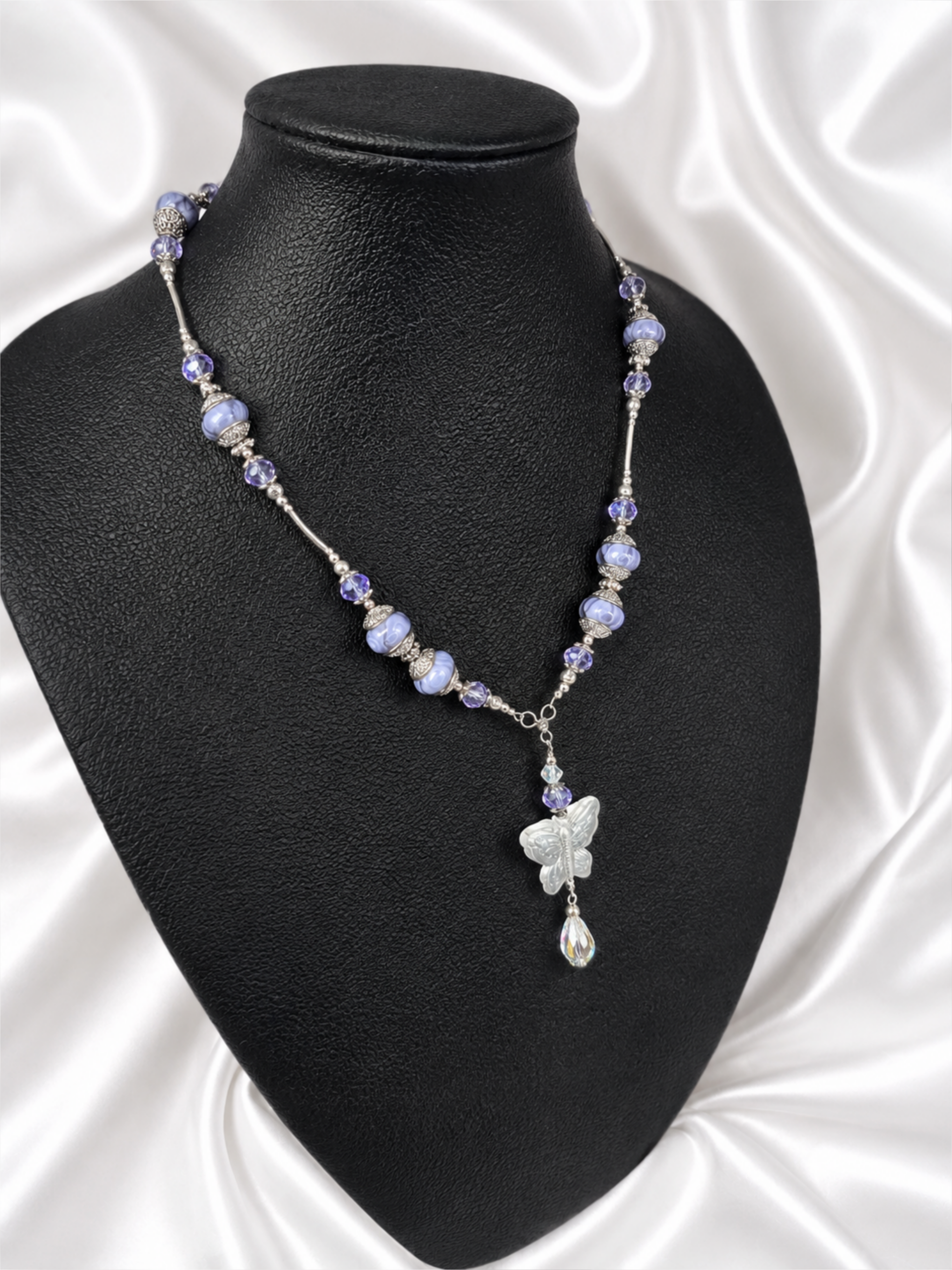 Lavender Pandora Butterfly Necklace