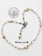 Baroque Pearl & Crystal Backdrop Necklace