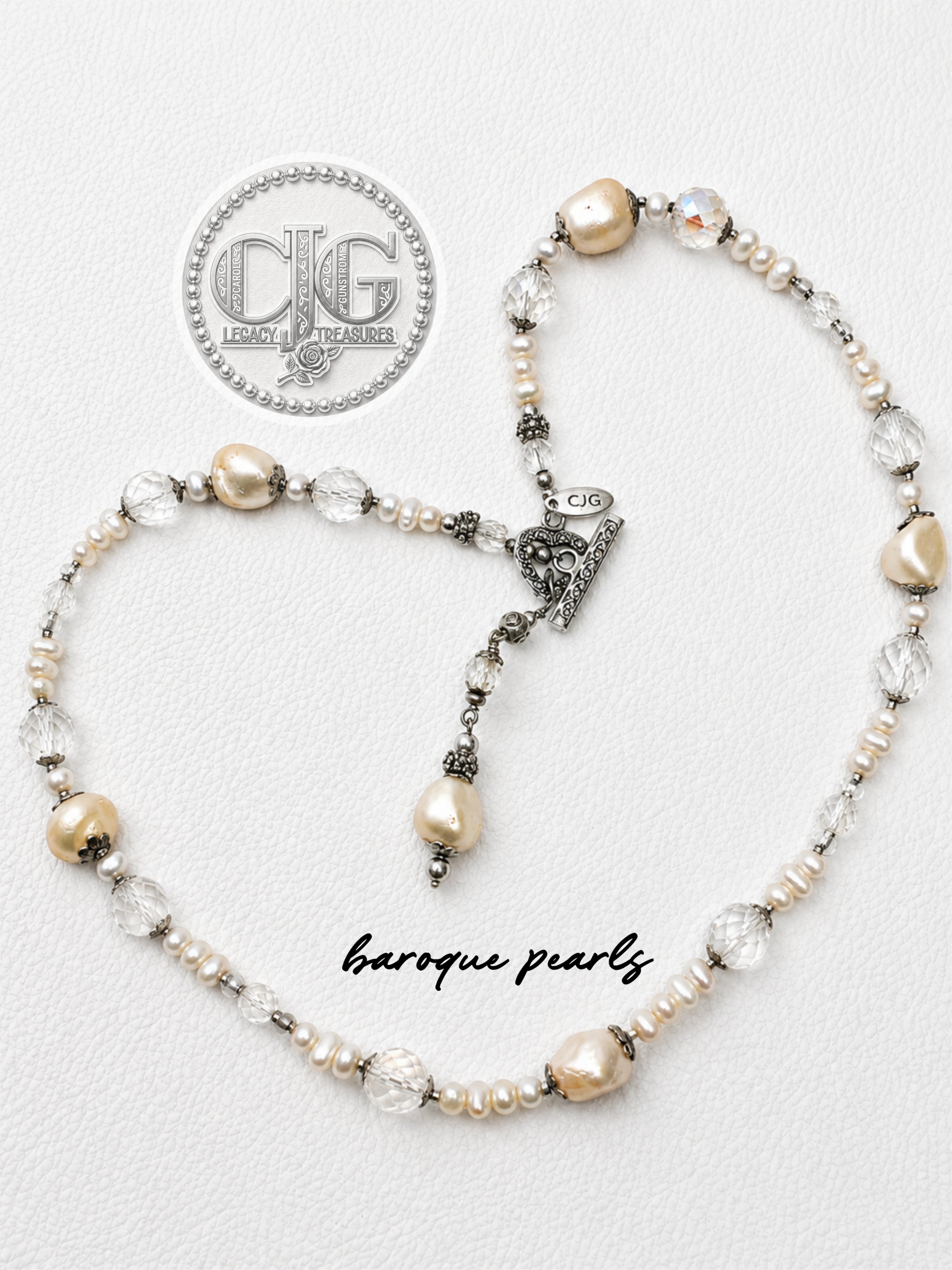 Baroque Pearl & Crystal Backdrop Necklace