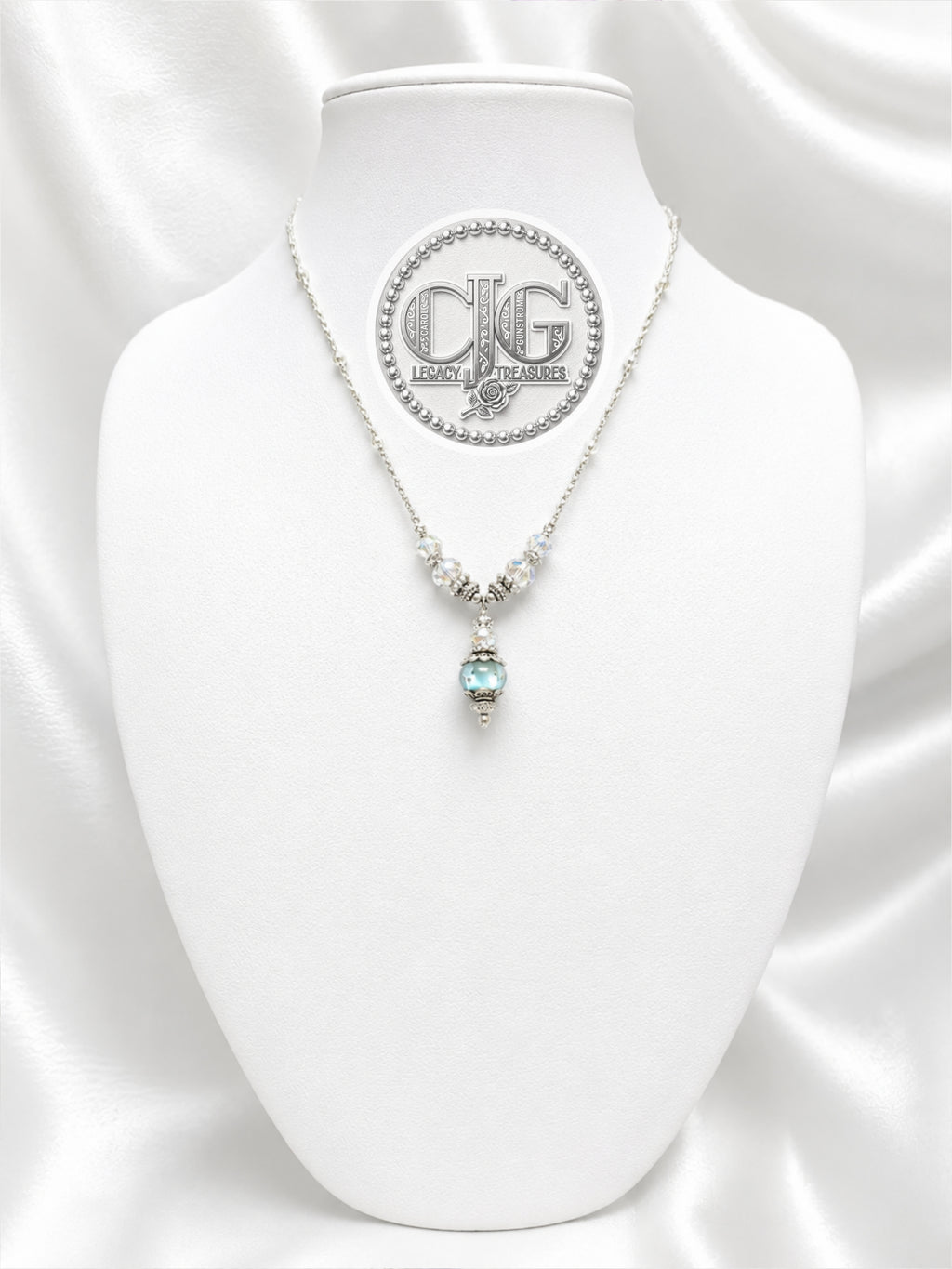 Aqua Mist Pandora Drop Necklace