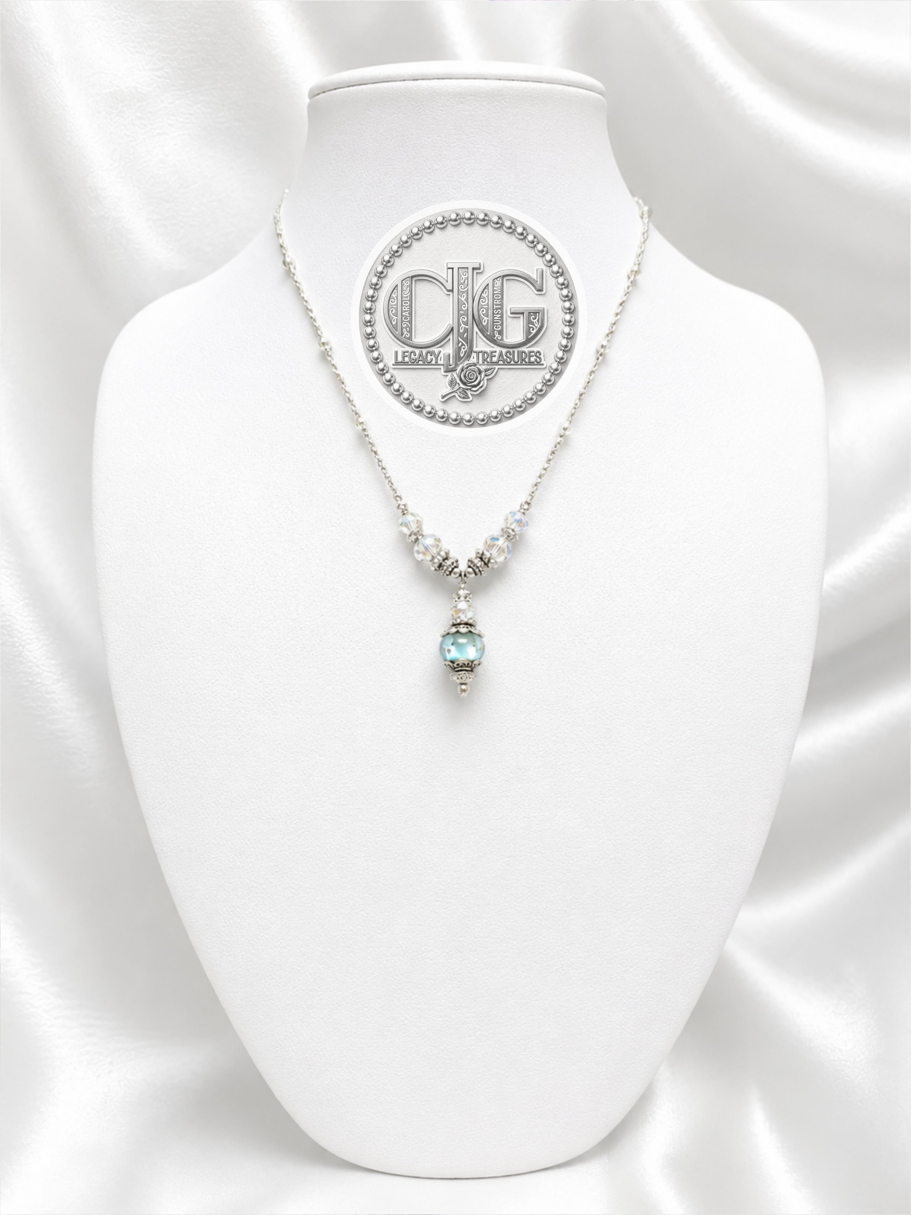 Aqua Mist Pandora Drop Necklace