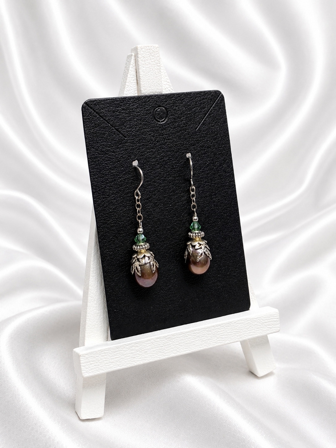Tahitian-Style Pearl & Crystal Earrings