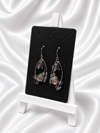 Lavender Crystal Floral Chandelier Earrings