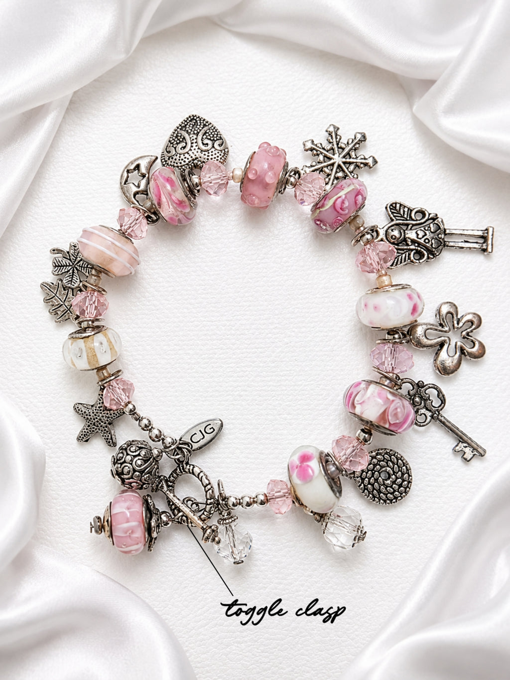 Pink Blossom Trollbead Charm Bracelet