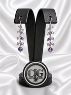 Purple Crystal Cascade Earrings