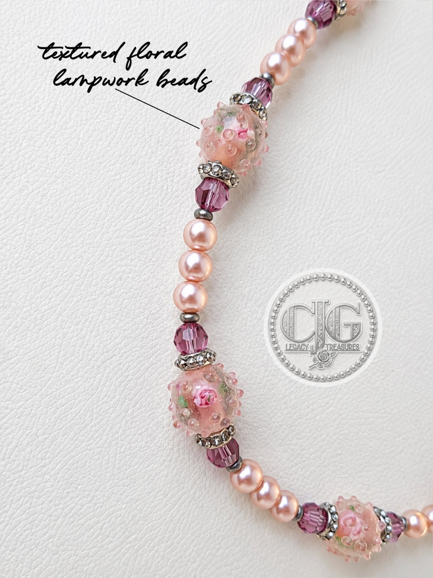 Rose Garden Pearl & Lampwork Necklace