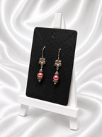 Rose Pearl & Silver Floral Earrings