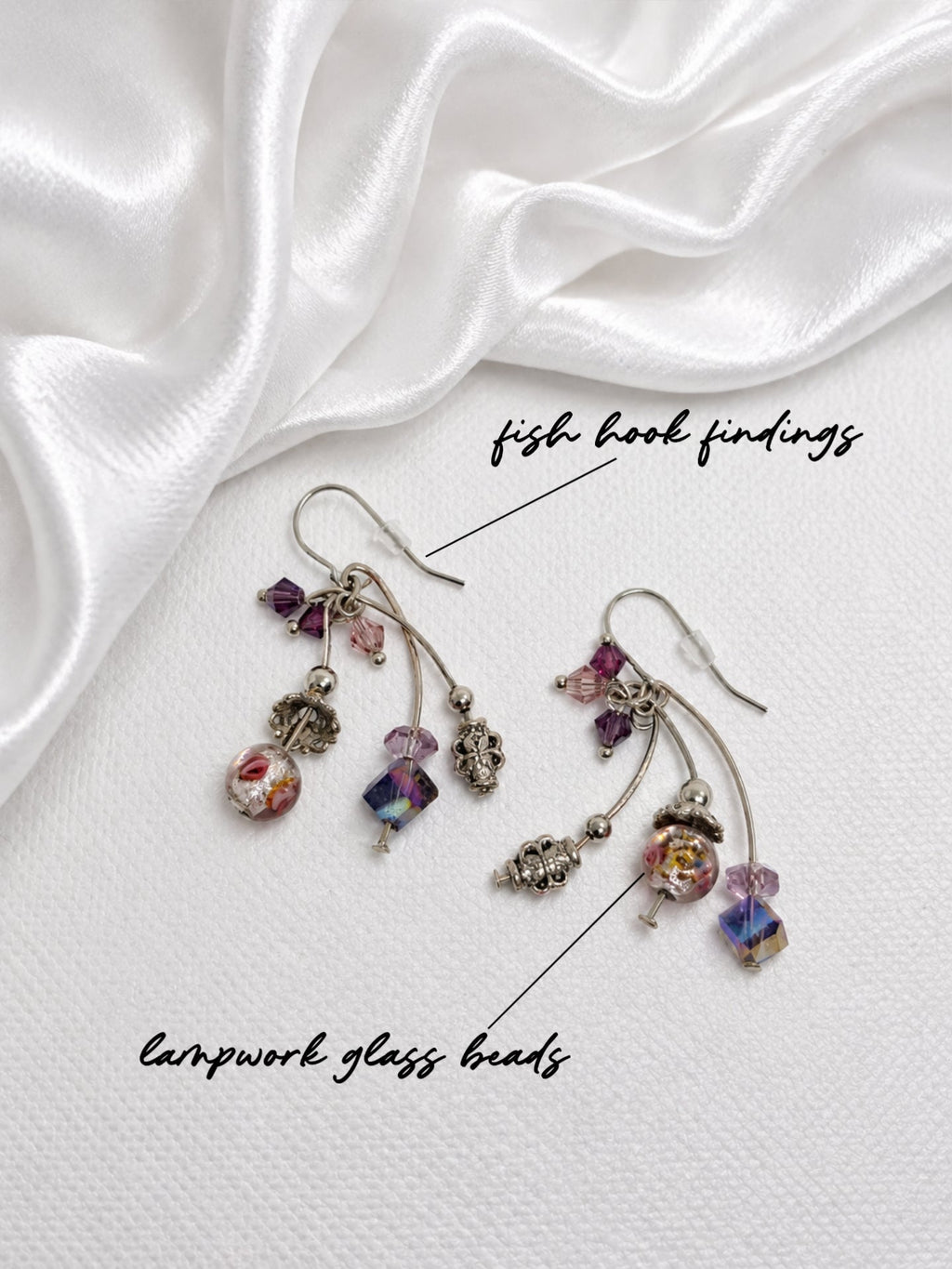 Lavender Crystal Floral Chandelier Earrings