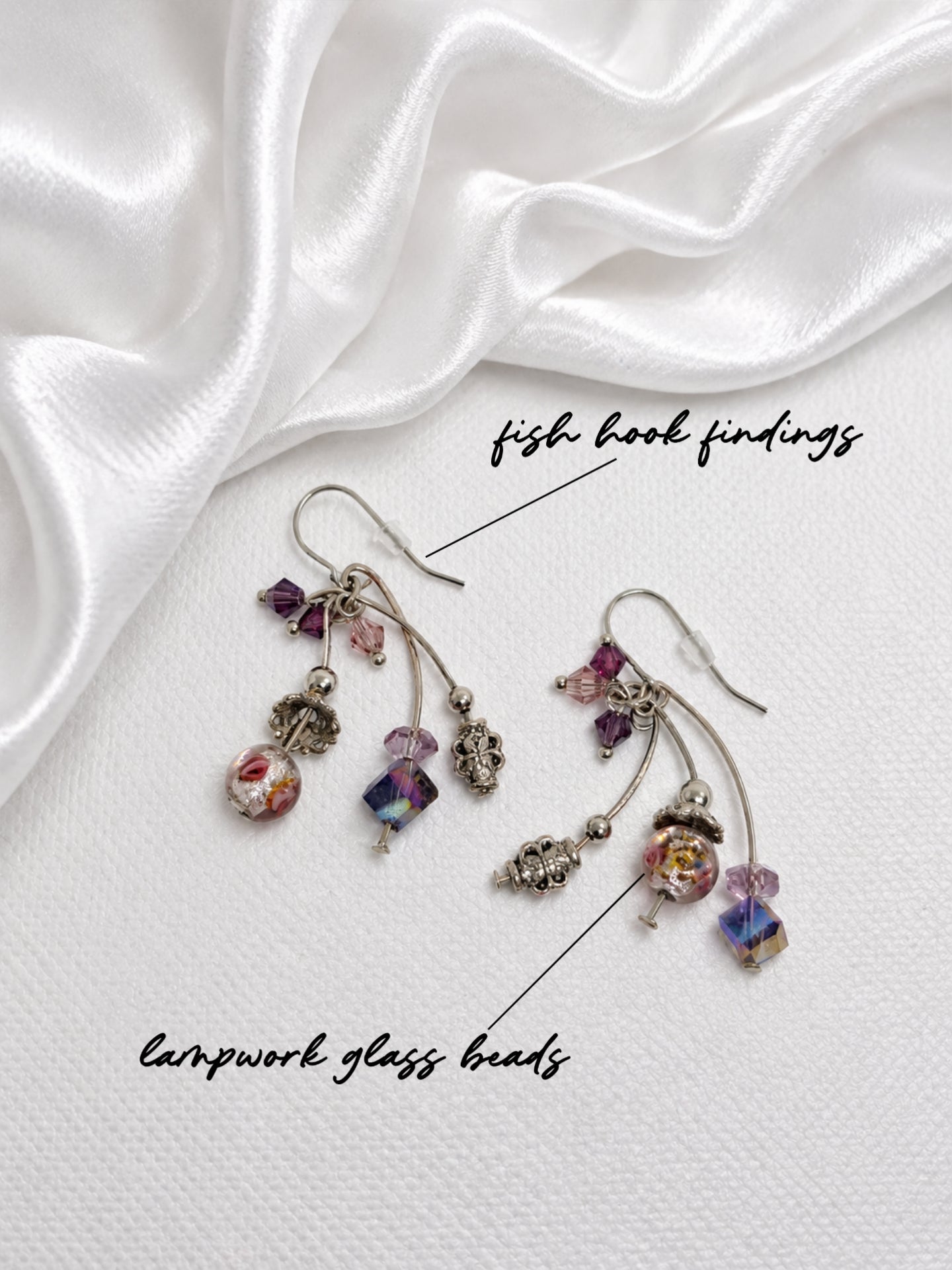 Lavender Crystal Floral Chandelier Earrings