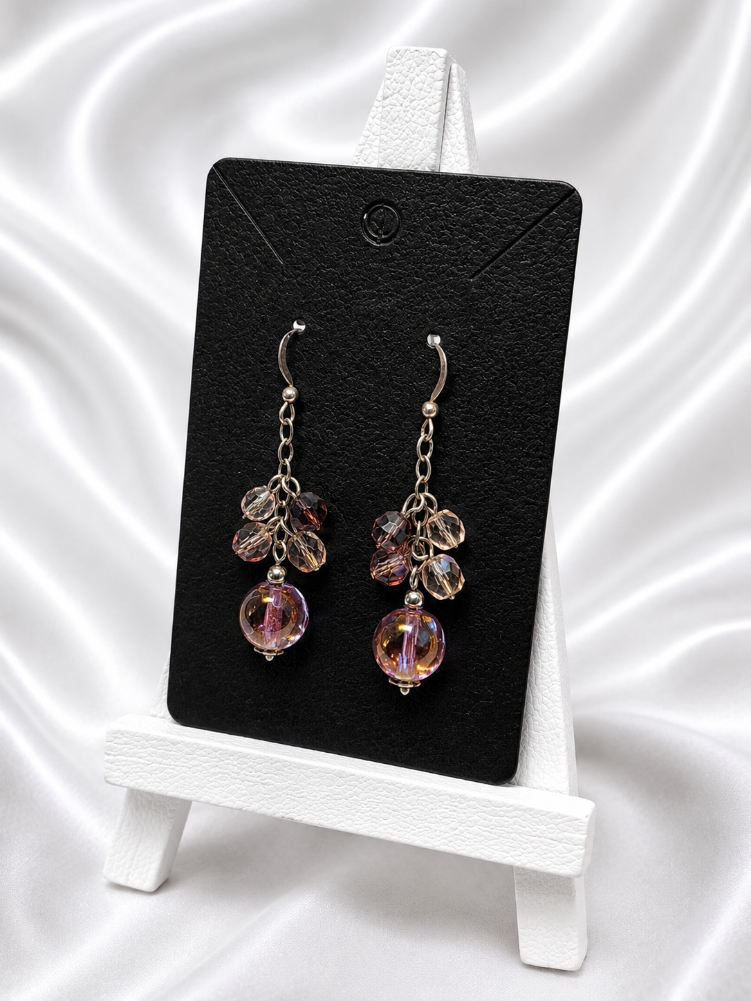 Rose-Blush Crystal Cluster Earrings