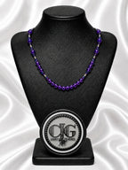Amethyst & Iridescent Beaded Necklace
