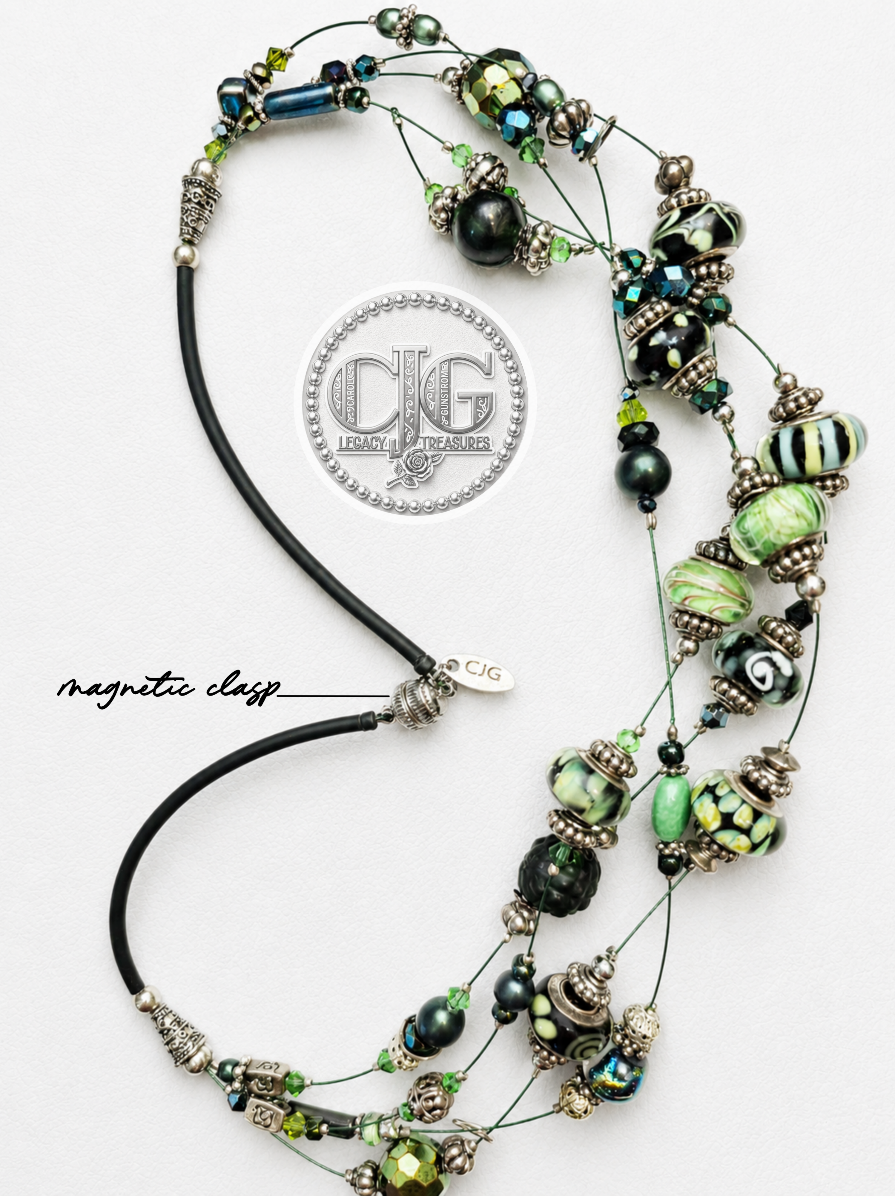 Enchanted Forest Lampwork Glass Illusion Necklace