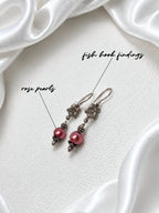 Rose Pearl & Silver Floral Earrings
