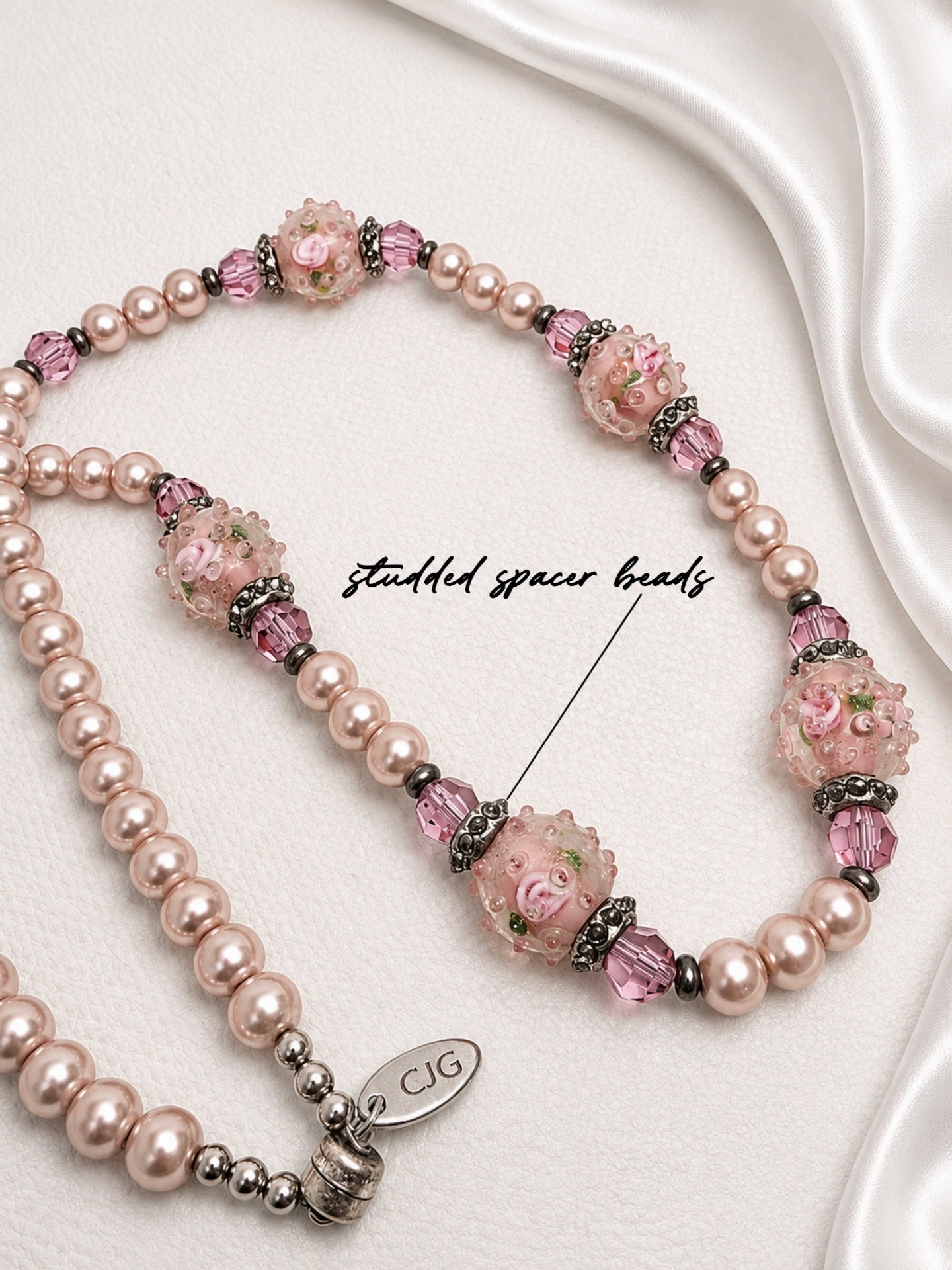 Rose Garden Pearl & Lampwork Necklace
