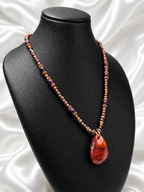 Bronze River Pearl & Red Jasper Necklace