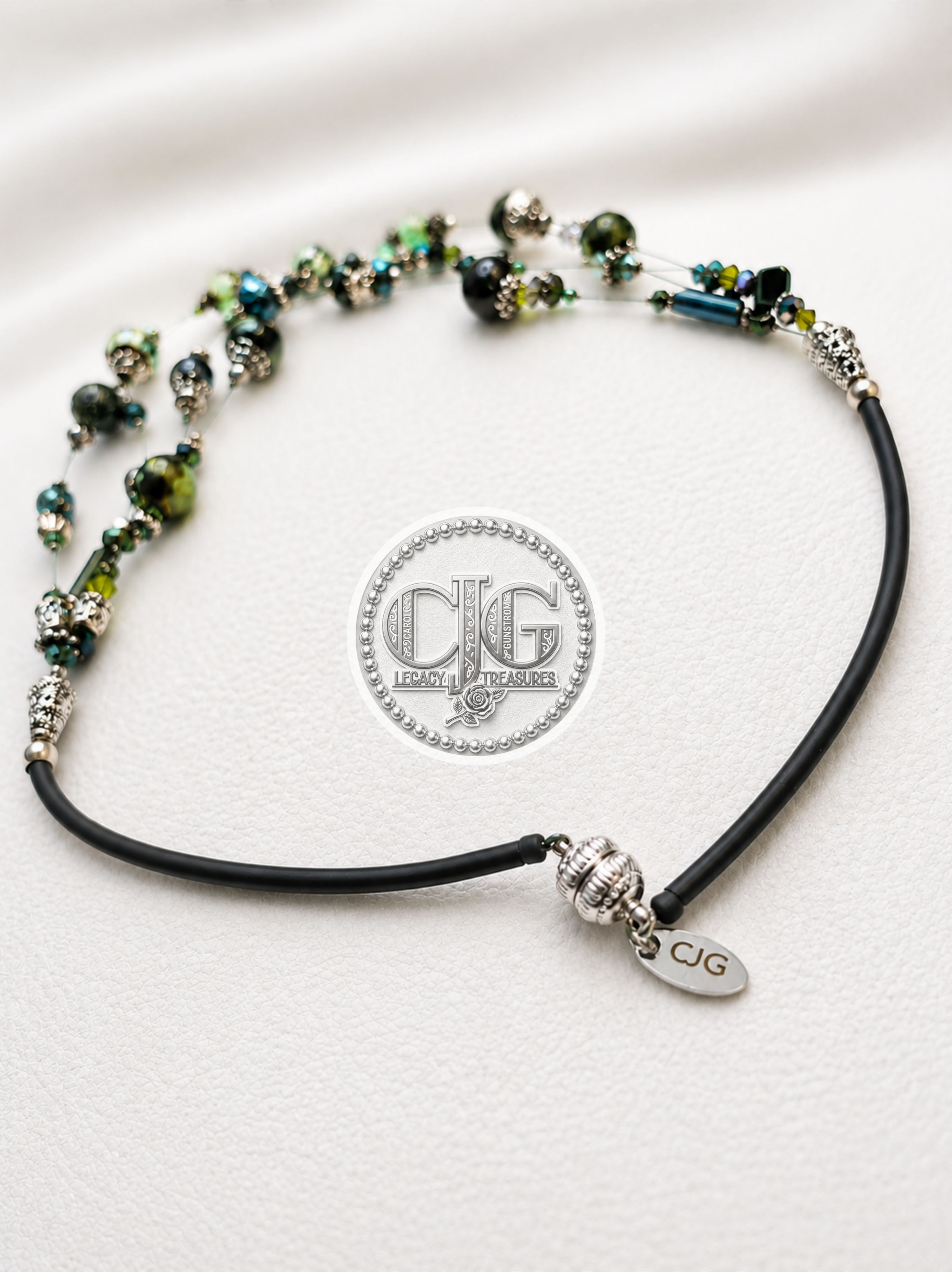 Enchanted Forest Lampwork Glass Illusion Necklace