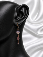 Lavender-Blush Crystal Copper Earrings