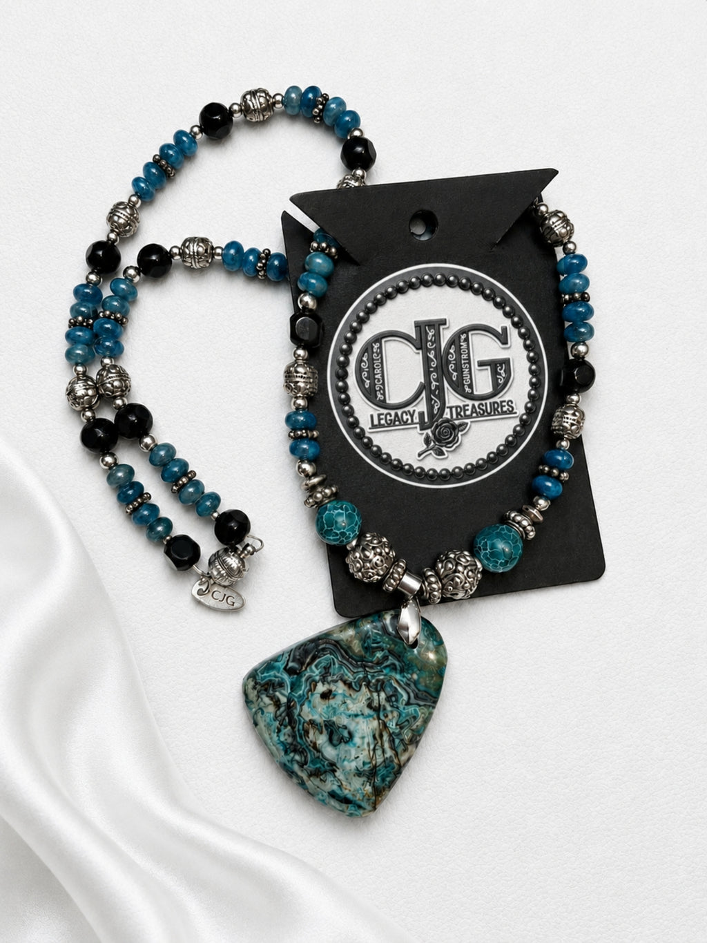 Blue-Green Chrysocolla Pendant Necklace