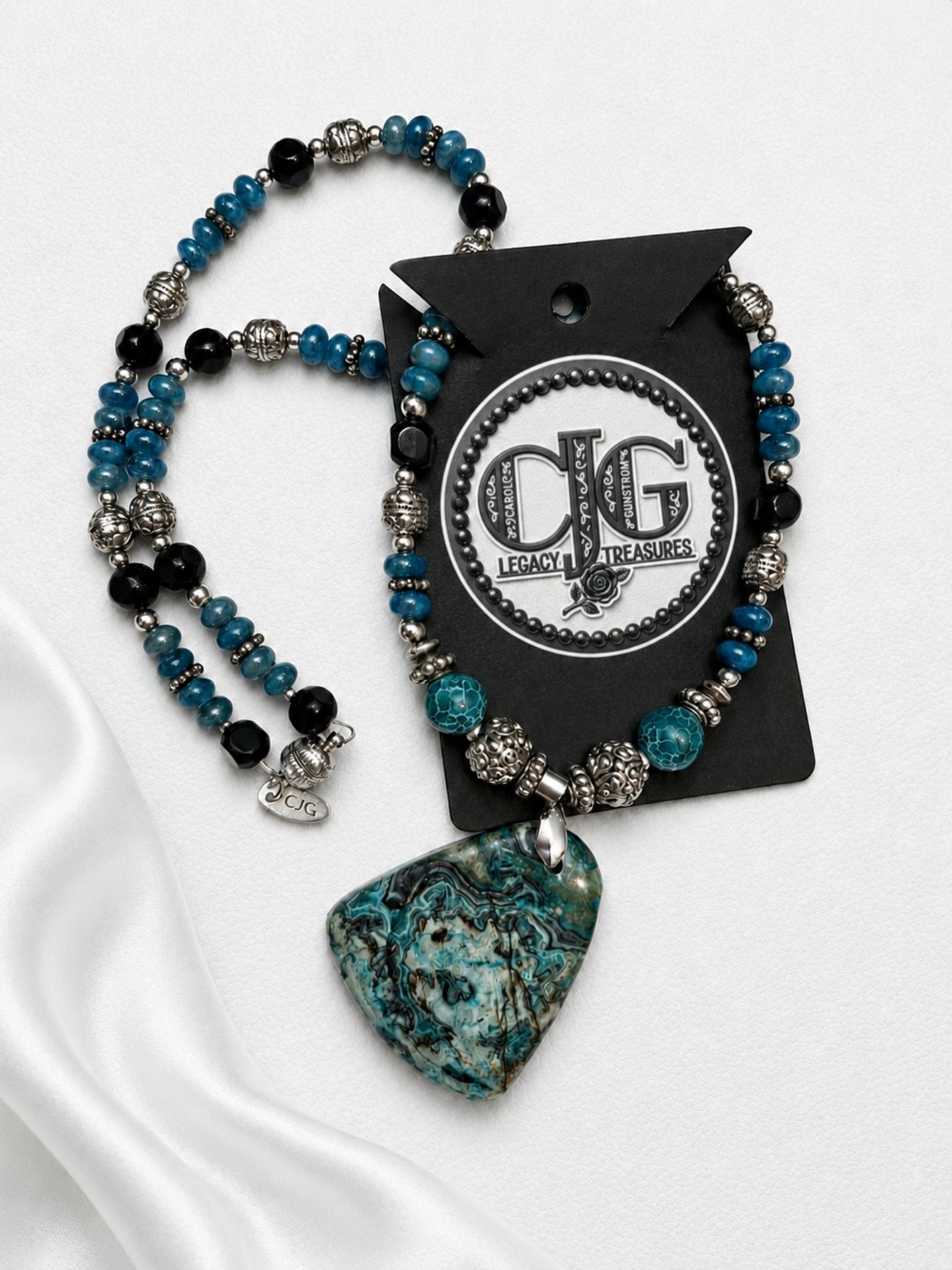 Blue-Green Chrysocolla Pendant Necklace