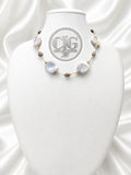 Grey & Brown Lace Agate Necklace