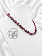 Garnet & Ruby Briolette Cluster Necklace